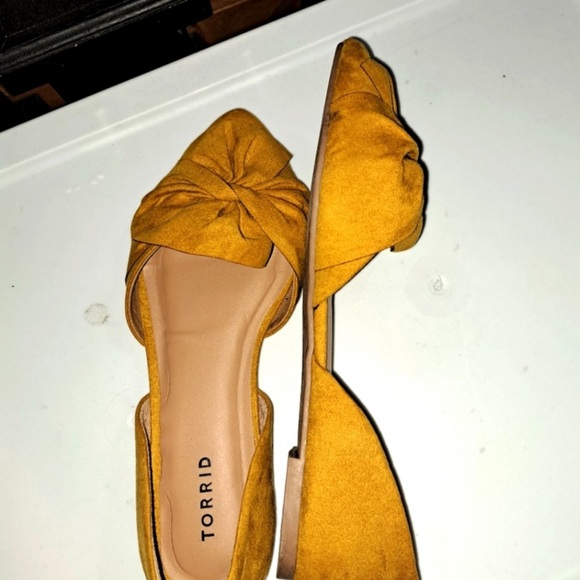 Torrid Mustard Pointed Toe Suede Slip-On Flats - Picture 10 of 12